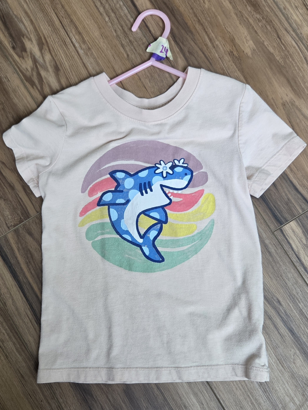 Cat & Jack Cream Tee with Playful Blue Shark Graphic